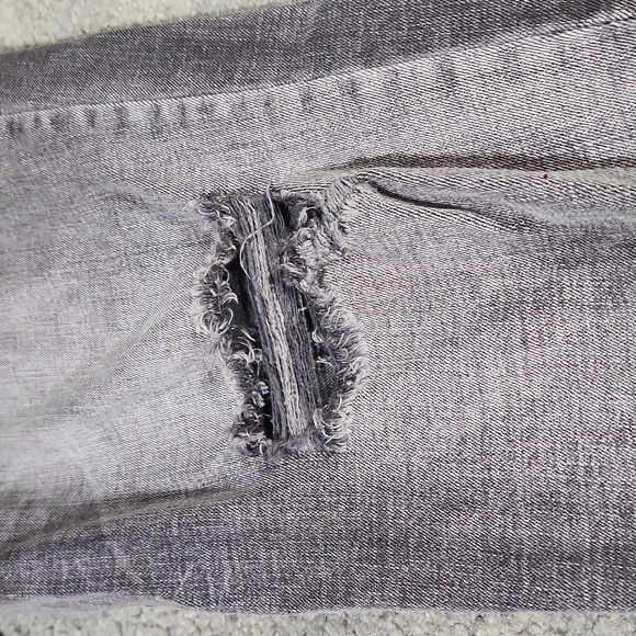 Jessica Simpson jrs 15- 32 grey ankle jeans black velvet rose applique - Picture 4 of 14